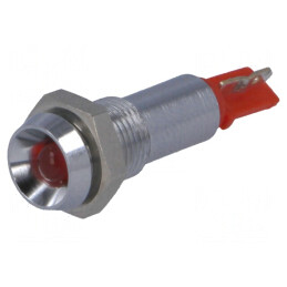 Lampă LED Roșie 24-28VDC IP67 Ø6,2mm Metal | Electronic-mag.ro | Componente Electronice