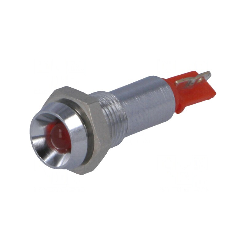 Lampă LED Roșie 24-28VDC IP67 Ø6,2mm Metal | Electronic-mag.ro | Componente Electronice