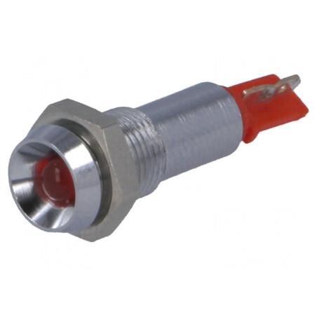 Lampă LED Roșie 24-28VDC IP67 Ø6,2mm Metal | Electronic-mag.ro | Componente Electronice