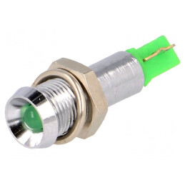 Lampă LED concavă verde IP67 24-28VDC Ø6.2mm | Electronic-mag.ro | Componente Electronice