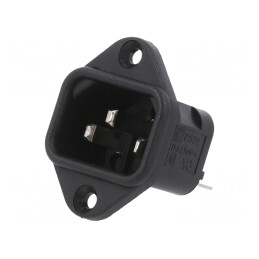 Conector Alimentare AC Soclu Tată 10A 250V IEC 60320 | Electronic-mag.ro | Componente Electronice