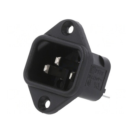 Conector Alimentare AC Soclu Tată 10A 250V IEC 60320 | Electronic-mag.ro | Componente Electronice