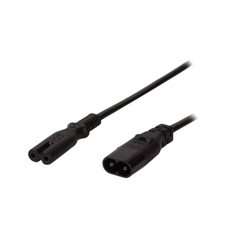 Cablu Alimentare IEC C7-C8 2m Negru | Electronic-mag.ro | Componente Electronice