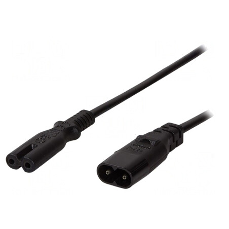 Cablu Alimentare IEC C7-C8 2m Negru | Electronic-mag.ro | Componente Electronice