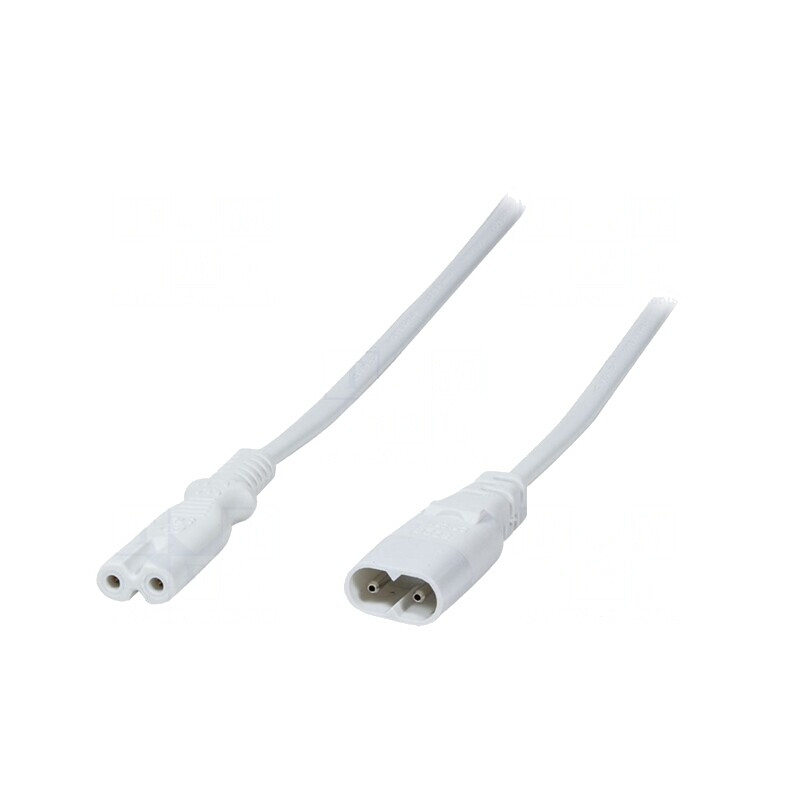 Cablu Alimentare Alb 2m IEC C7 la IEC C8 | Electronic-mag.ro | Componente Electronice