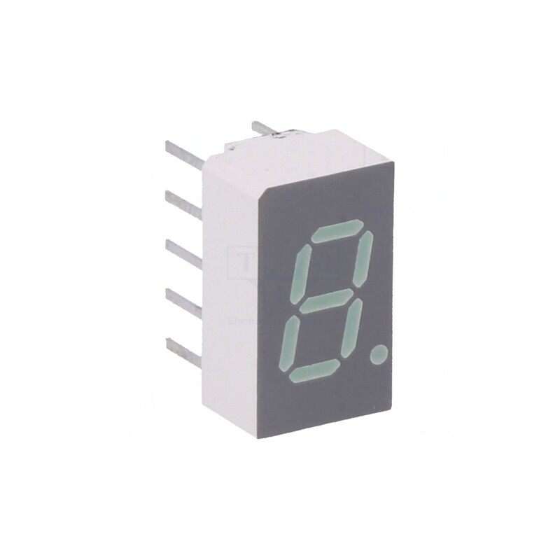 Afişaj LED 7 segmente 7,62mm verde catod comun | Electronic-mag.ro | Componente Electronice