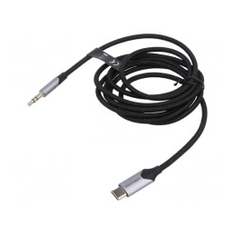 Cablu Audio Jack 3.5mm la USB-C 1.5m Negru | Electronic-mag.ro | Componente Electronice