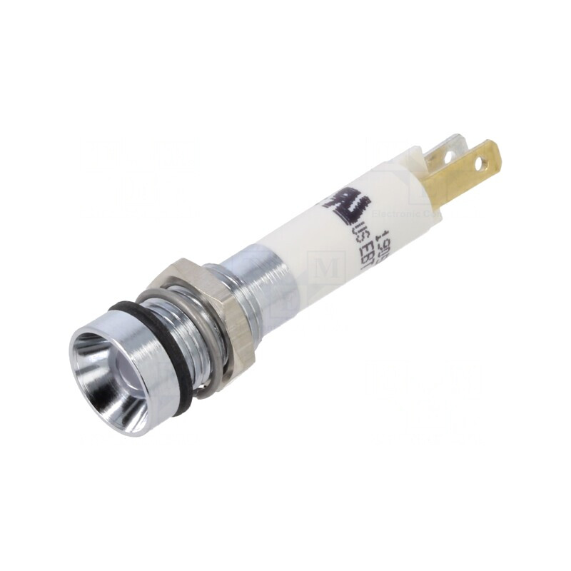 Lampă de control LED albă 24V Ø8mm plastic | Electronic-mag.ro | Componente Electronice