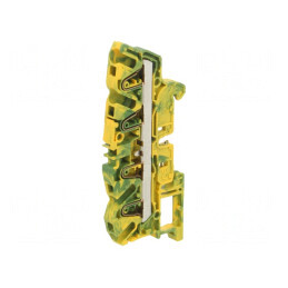 Terminal Îmbinare Șine 0,5-4mm² 4 Borne Galben-Verde | Electronic-mag.ro | Componente Electronice