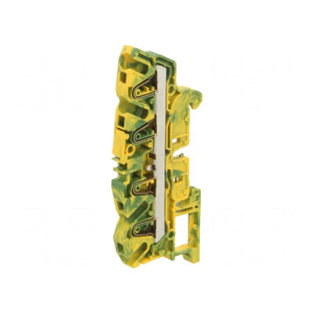Terminal Îmbinare Șine 0,5-4mm² 4 Borne Galben-Verde | Electronic-mag.ro | Componente Electronice