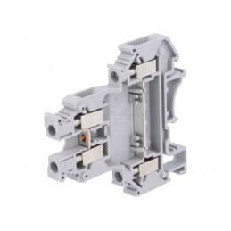 Conector Șine 0,2-4mm2 2 Piste 4 Borne Gri 6,2mm | Electronic-mag.ro | Componente Electronice