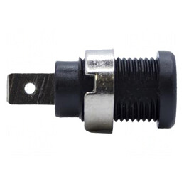 Soclu Banană 4mm 35A 1kV Negru Nichelat Panou | Electronic-mag.ro | Componente Electronice