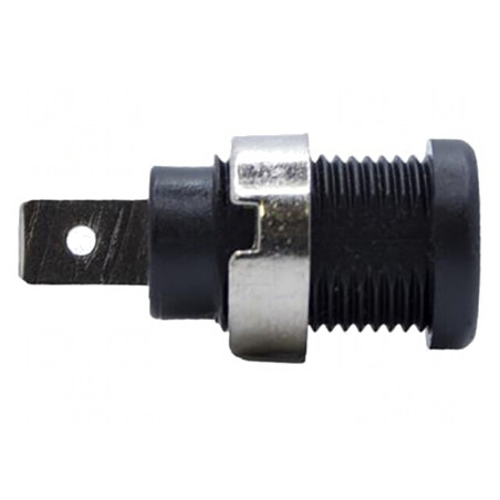 Soclu Banană 4mm 35A 1kV Negru Nichelat Panou | Electronic-mag.ro | Componente Electronice