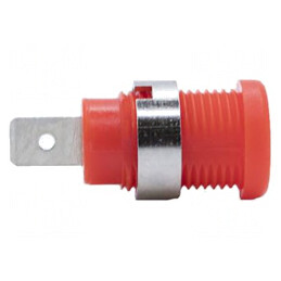 Soclu Banană 4mm 35A 1kV Roșu Nichelat | Electronic-mag.ro | Componente Electronice