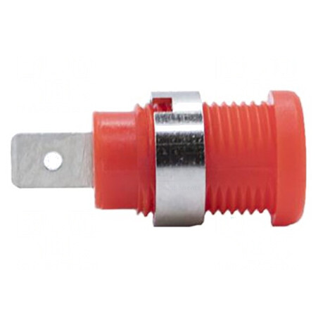 Soclu Banană 4mm 35A 1kV Roșu Nichelat | Electronic-mag.ro | Componente Electronice