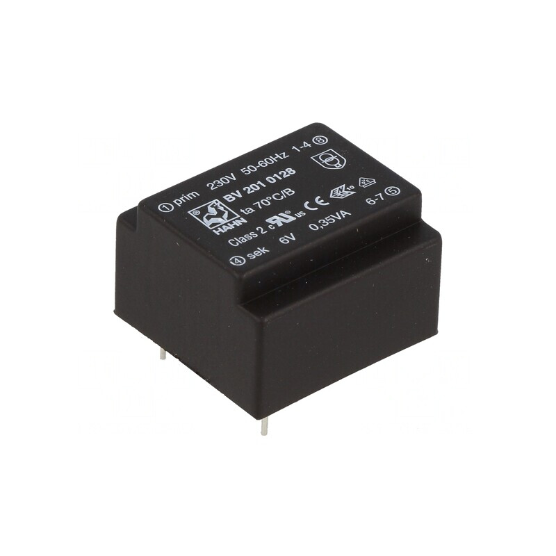Transformator încapsulat 0,35VA 230VAC 6V 58mA PCB | Electronic-mag.ro | Componente Electronice