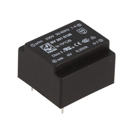 Transformator încapsulat 0,35VA 230VAC 6V 58mA PCB | Electronic-mag.ro | Componente Electronice