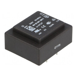 Transformator încapsulat 0,5VA 230V 9V 56mA PCB | Electronic-mag.ro | Componente Electronice