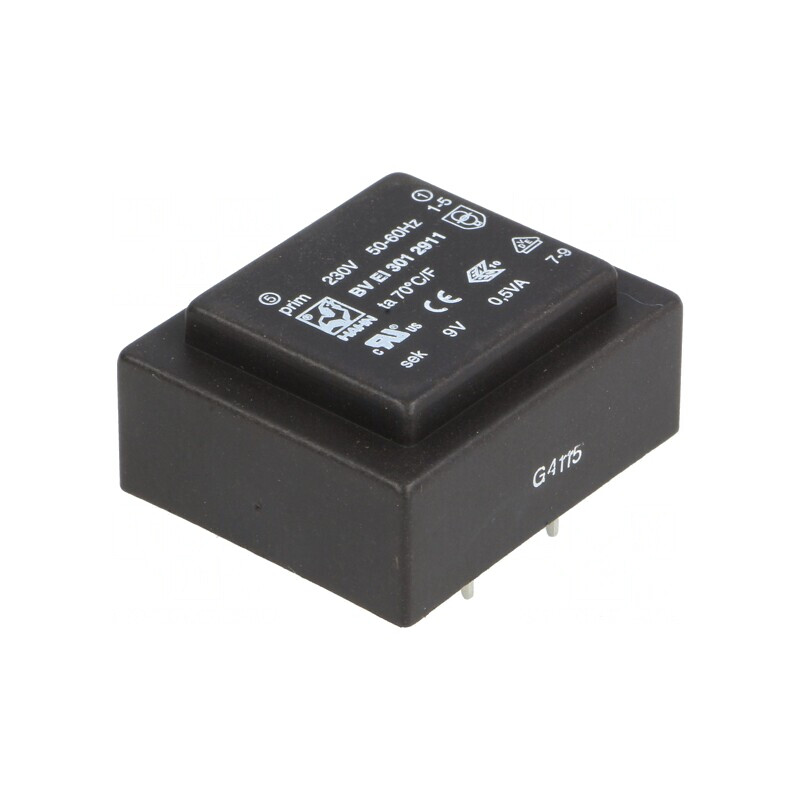 Transformator încapsulat 0,5VA 230V 9V 56mA PCB | Electronic-mag.ro | Componente Electronice Transformator încapsulat 0,5VA 230V 9V 56mA PCB | Electronic-mag.ro | Componente Electronice