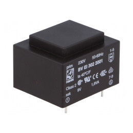 Transformator Încapsulat 1,8VA 230V 9V 200mA PCB | Electronic-mag.ro | Componente Electronice