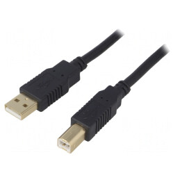 Cablu USB 2.0 A-B Aurit 5m Negru