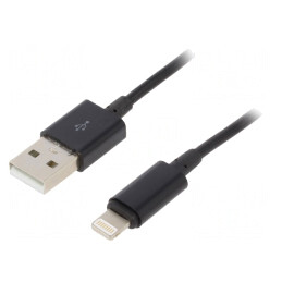 Cablu USB Lightning Apple 2m Negru | Electronic-mag.ro | Componente Electronice
