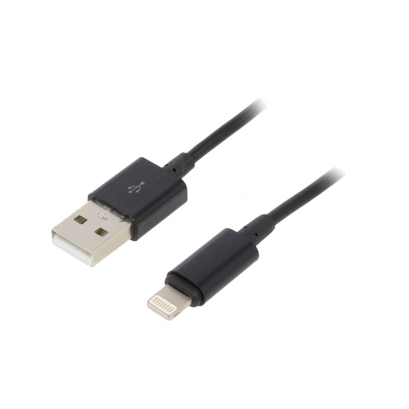 Cablu USB Lightning Apple 2m Negru | Electronic-mag.ro | Componente Electronice