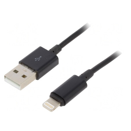 Cablu USB Lightning Apple 2m Negru | Electronic-mag.ro | Componente Electronice