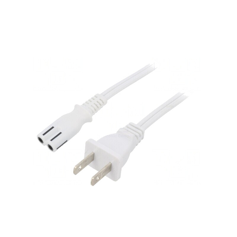 Cablu Alimentare PVC 3m Alb 7A | Electronic-mag.ro | Componente Electronice