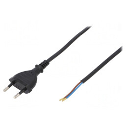Cablu Alimentare 2x0,75mm2 PVC 3m Negru 2,5A | Electronic-mag.ro | Componente Electronice