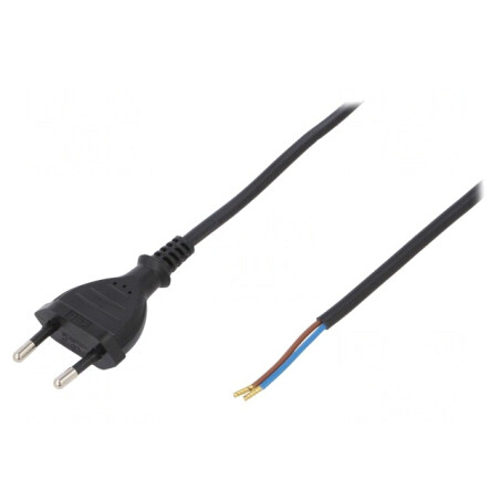 Cablu Alimentare 2x0,75mm2 PVC 3m Negru 2,5A | Electronic-mag.ro | Componente Electronice