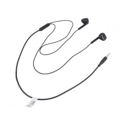 Căști In-Ear cu Microfon Negru Jack 3,5mm 1,2m | Electronic-mag.ro | Componente Electronice
