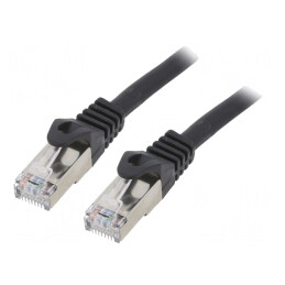 Patch cord S/FTP Cat 6a LSZH Negru 3m Cablexpert | Electronic-mag.ro | Componente Electronice