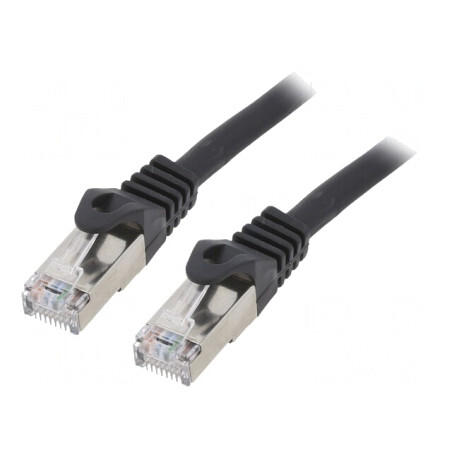 Patch cord S/FTP Cat 6a LSZH Negru 3m Cablexpert | Electronic-mag.ro | Componente Electronice