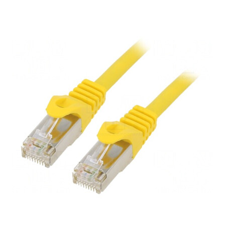 Patch Cord Ethernet S/FTP Cat6a 3m Galben - Cablexpert | Electronic-mag.ro | Componente Electronice
