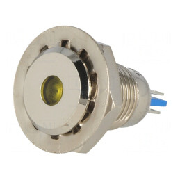 Lampă LED Galbenă 12VDC Ø12mm IP67