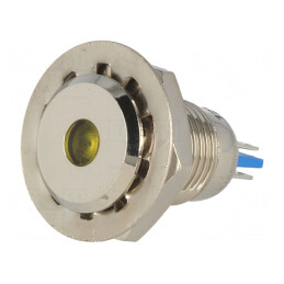 Lampă LED Galbenă 12VDC Ø12mm IP67 | Electronic-mag.ro | Componente Electronice