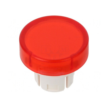 Lentilă Plastic Roșie Transparentă pentru Buton 22mm | Electronic-mag.ro | Componente Electronice
