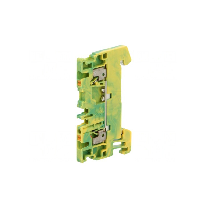 Conector Șine 1.5mm2 1 Piste 2 Borne Galben-Verde | Electronic-mag.ro | Componente Electronice