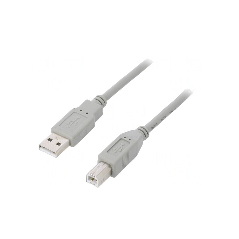 Cablu USB 2.0 A-B 5m Gri | Electronic-mag.ro | Componente Electronice