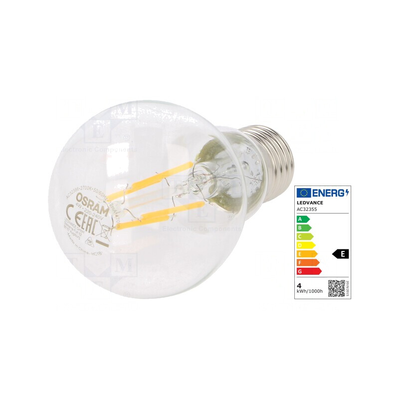 Lampă LED E27 Alb Cald 4W 470lm | Electronic-mag.ro | Componente Electronice