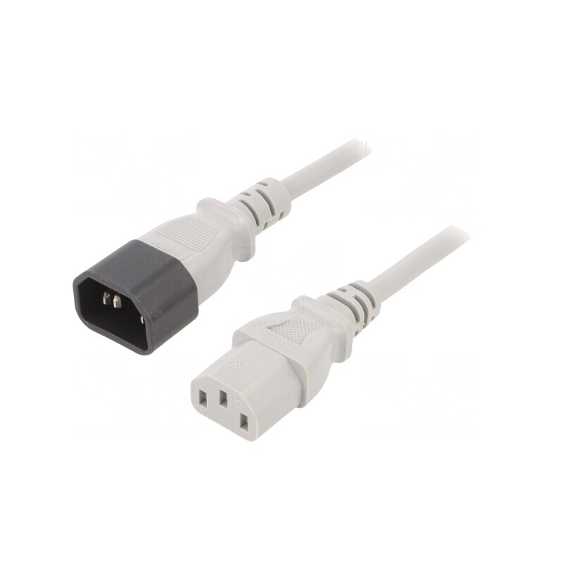 Cablu Alimentare IEC C13 C14 1,8m Gri 10A | Electronic-mag.ro | Componente Electronice