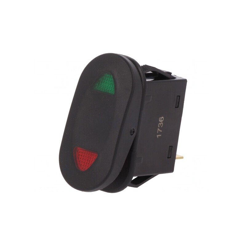 Comutator Basculant Negru LED ON-OFF-ON 21A/14VDC | Electronic-mag.ro | Componente Electronice