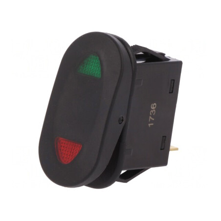 Comutator Basculant Negru LED ON-OFF-ON 21A/14VDC | Electronic-mag.ro | Componente Electronice