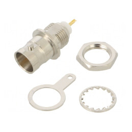 Soclu BNC Mamă Aurit 75Ω Lipire POM | Electronic-mag.ro | Componente Electronice