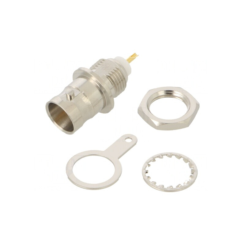 Soclu BNC Mamă Aurit 75Ω Lipire POM | Electronic-mag.ro | Componente Electronice