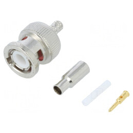 Mufă BNC tată 50Ω crimpat cablu POM aurit | Electronic-mag.ro | Componente Electronice