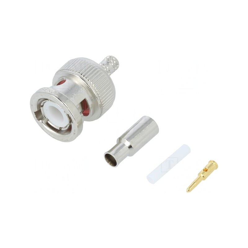 Mufă BNC tată 50Ω crimpat cablu POM aurit | Electronic-mag.ro | Componente Electronice