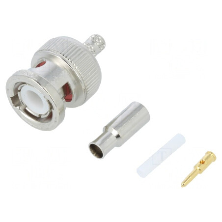 Mufă BNC tată 50Ω crimpat cablu POM aurit | Electronic-mag.ro | Componente Electronice