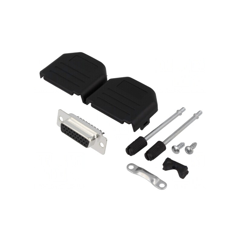 Kit mufă mamă D-Sub HD 26 pini pentru lipire pe cablu | Electronic-mag.ro | Componente Electronice